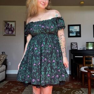 Floral, Witchy, Off-Shoulder Dress - DOLLS KILL